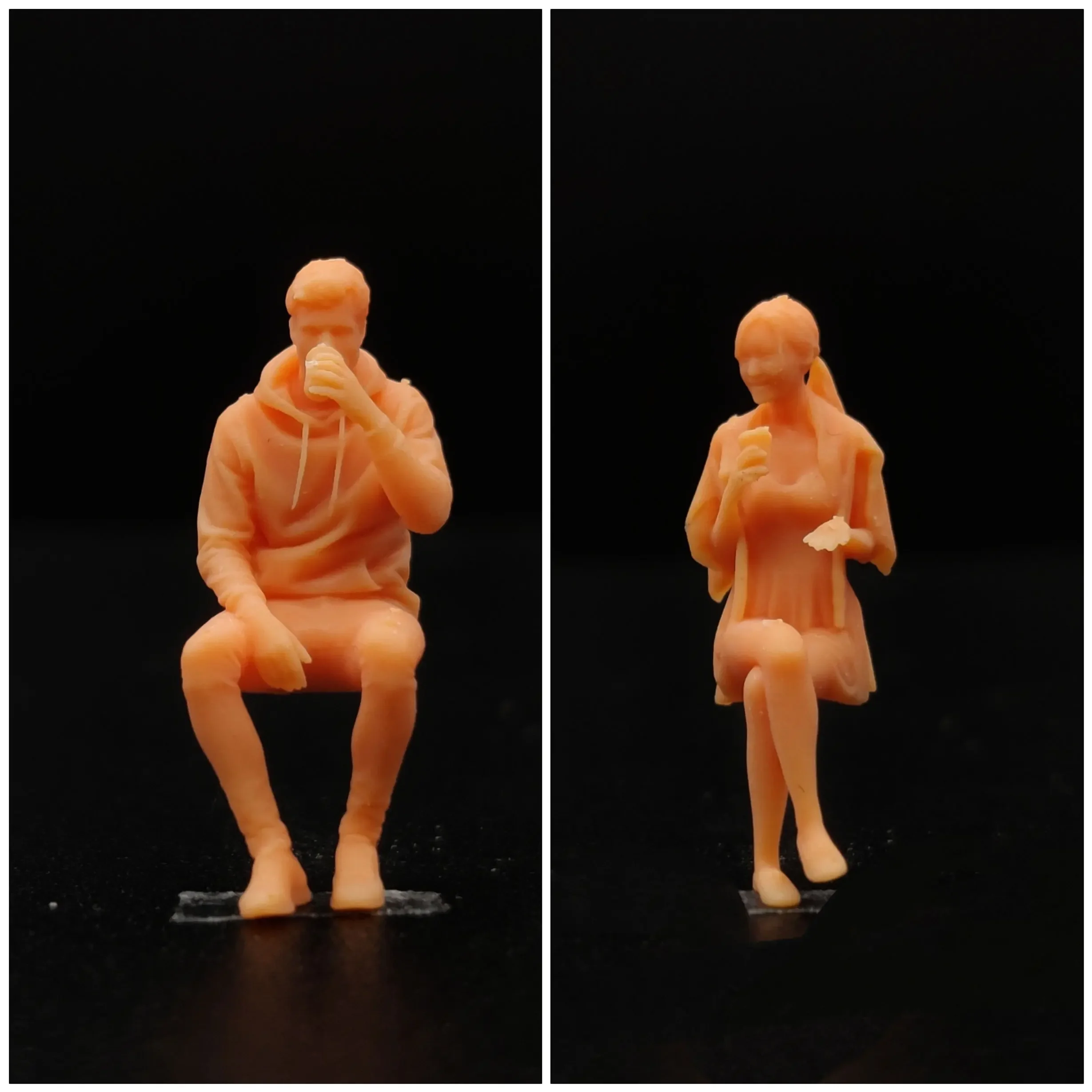 1/64 1/50 1/43 Maßstab Modell Harz Männer und Frauen Sitzen und Trinken Kaffee Ungefärbtes Miniatur Diorama Handbemalt T721 T722