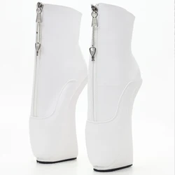 JIALUOWEI Super sexy extreme lockable zipper ballet wedge boots Size 36-46
