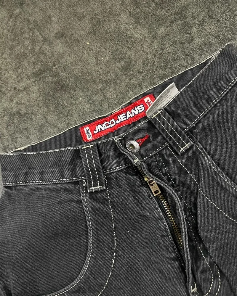 男性と女性のためのjnco-bagyデニムショーツ、ヴィンテージパターン、y2k、ヒップホップ、原宿、ゴシック、バスケットボール、ストリートウェア、夏、新しい