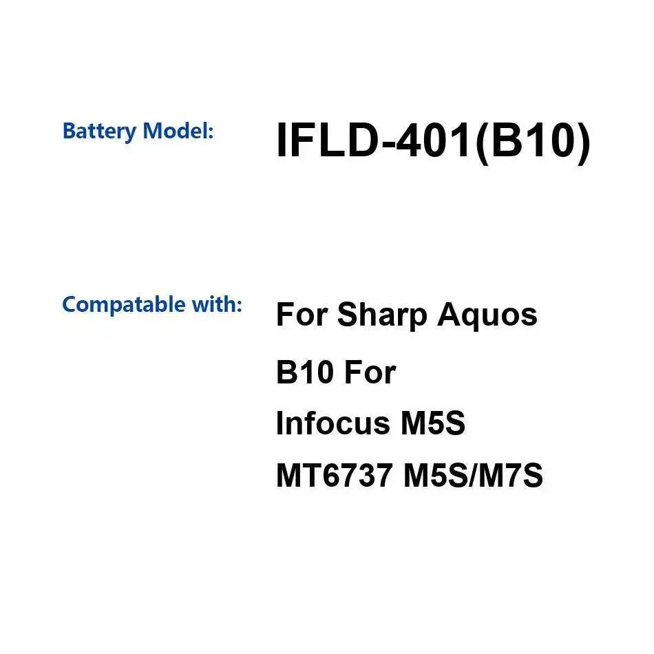 

Для Sharp Aquos B10 Infocus M5S MT6737 M7S Ifld-401 долговечный аккумулятор мобильного телефона 4000 мАч