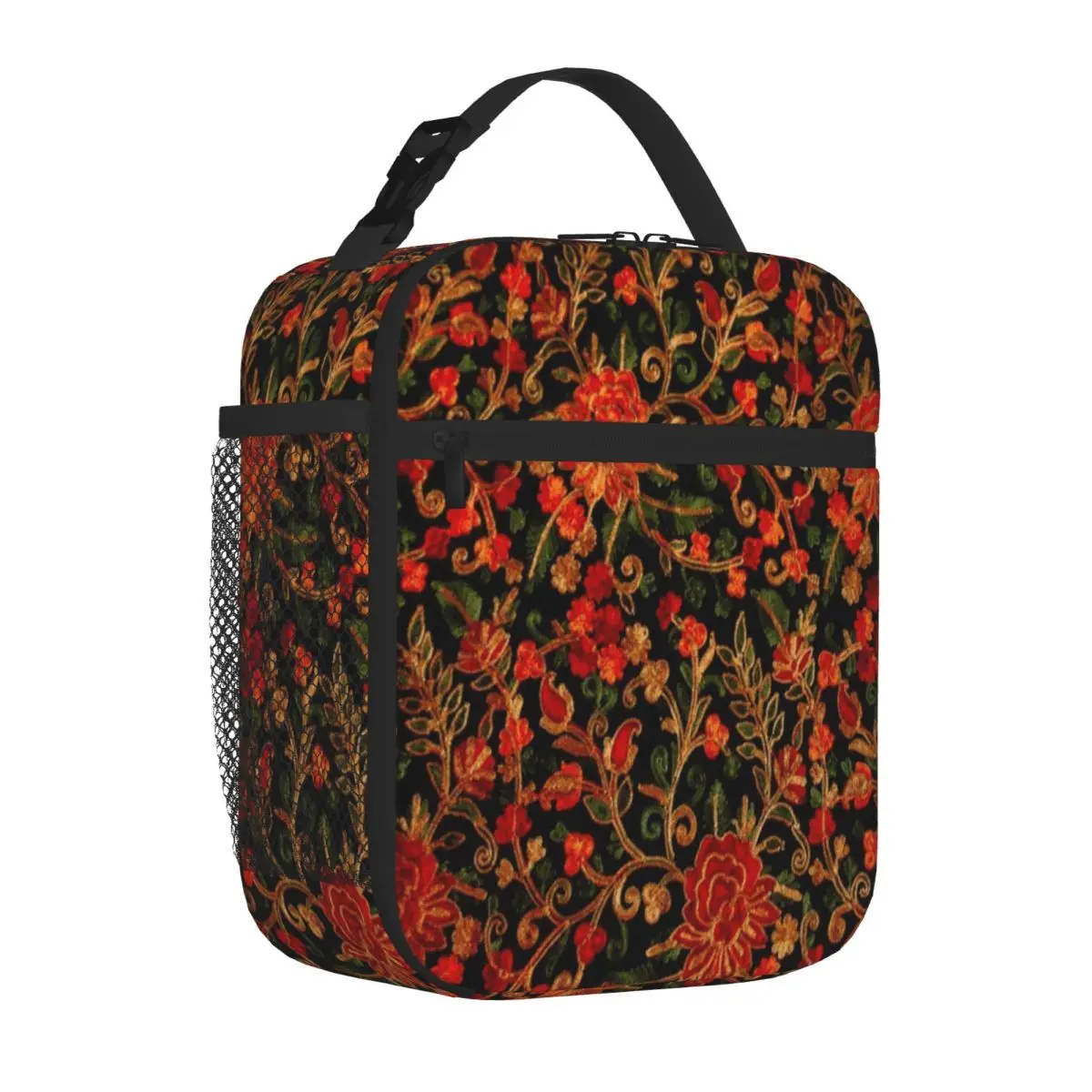 Bestselling Gypsy Rose Boho Kashmir Embroidery Three Compartment Lightweight Lunch Bag Nursery Food Thermal Lunch Bag
