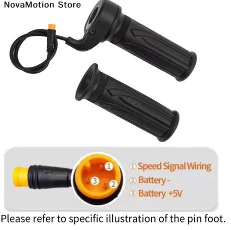 Electric Bike Throttle 3 Pin Waterproof Connector 12V to 72V 20X Scooter Speed Throttle Handle for 22.2mm Hand image 2
