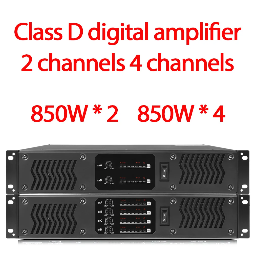 

Professional 4-channel 850W digital power amplifier suitable for karaoke, church, conference room, outdoor stage performance