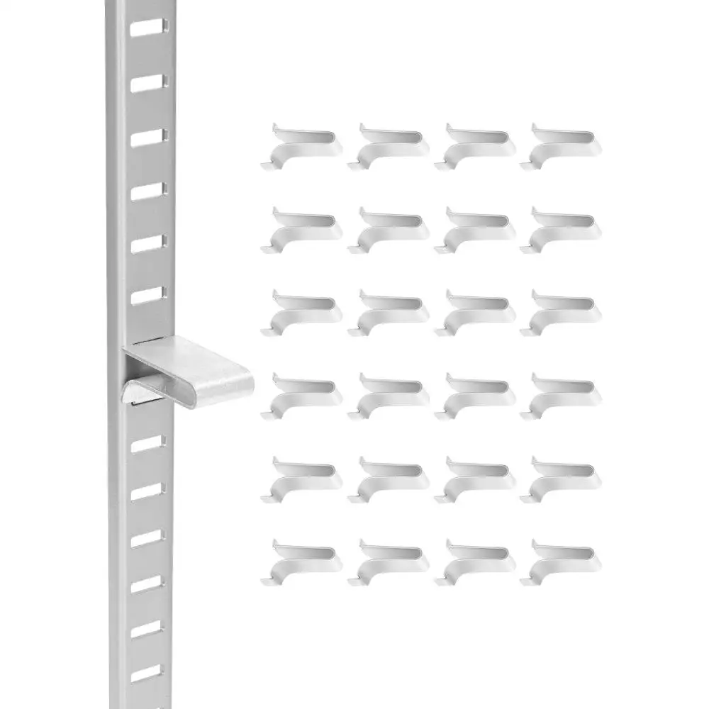 

Регулируемые стальные зажимы для полок, 40 шт. прочных зажимов для пиластр для систем стеллажей, органайзеры для тяжелых условий эксплуатации