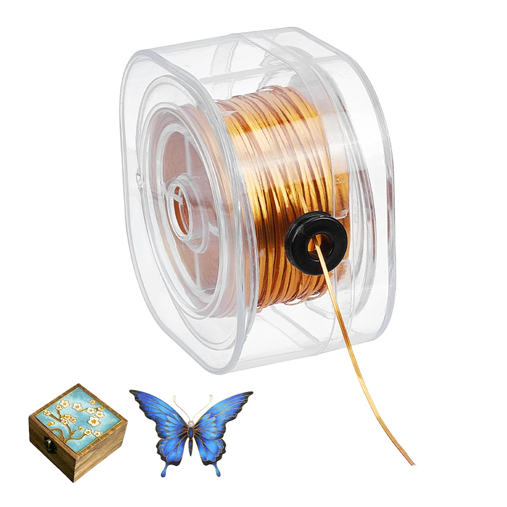 164ft Cloisonne Wire 1mm Wide Flat Aluminum Jewelry Craft Wire with Roll Storage Box for Bezel Sculpting Armature Jewelry Making
