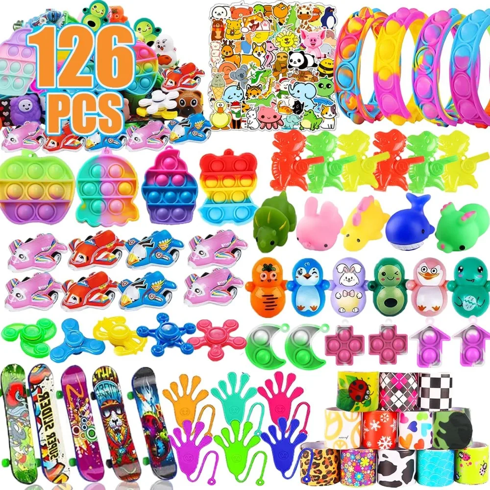 

126 Pcs Party Favors for Kids, Treasure Box Toys for Classroom, Prize Box Toys for Kids, Goodie Bags Stuffers, Pinata Filler