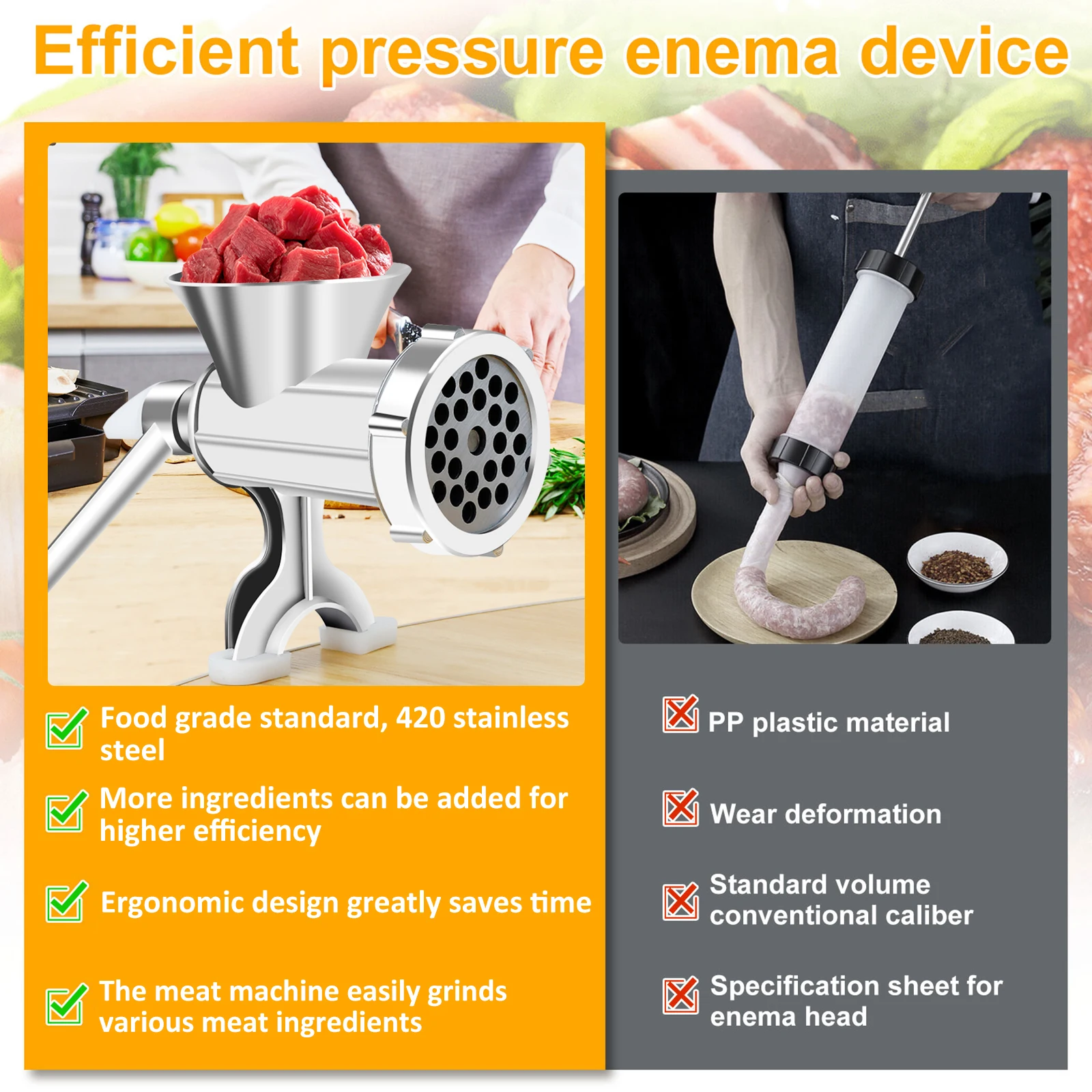 Kolu ile manuel kıyma et krank - Meat Grinder Attachment incelemesi ve fiyatı