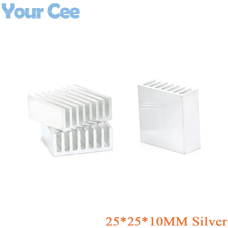 10pcs/2pcs 25*25*10mm Heatsink Cooling Fin Cooler Aluminum Radiator 25X25X10mm Computer Pads Extruded Heat Dissipation