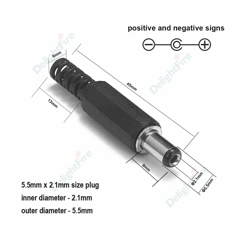 DC Power Connector 5.5mm 2.1mm 2.5mm 3.5mm 1.35mm Barrel Plug 3A 5V 12V Male Female Jack Socket Screw Nut Panel Mount Adapter