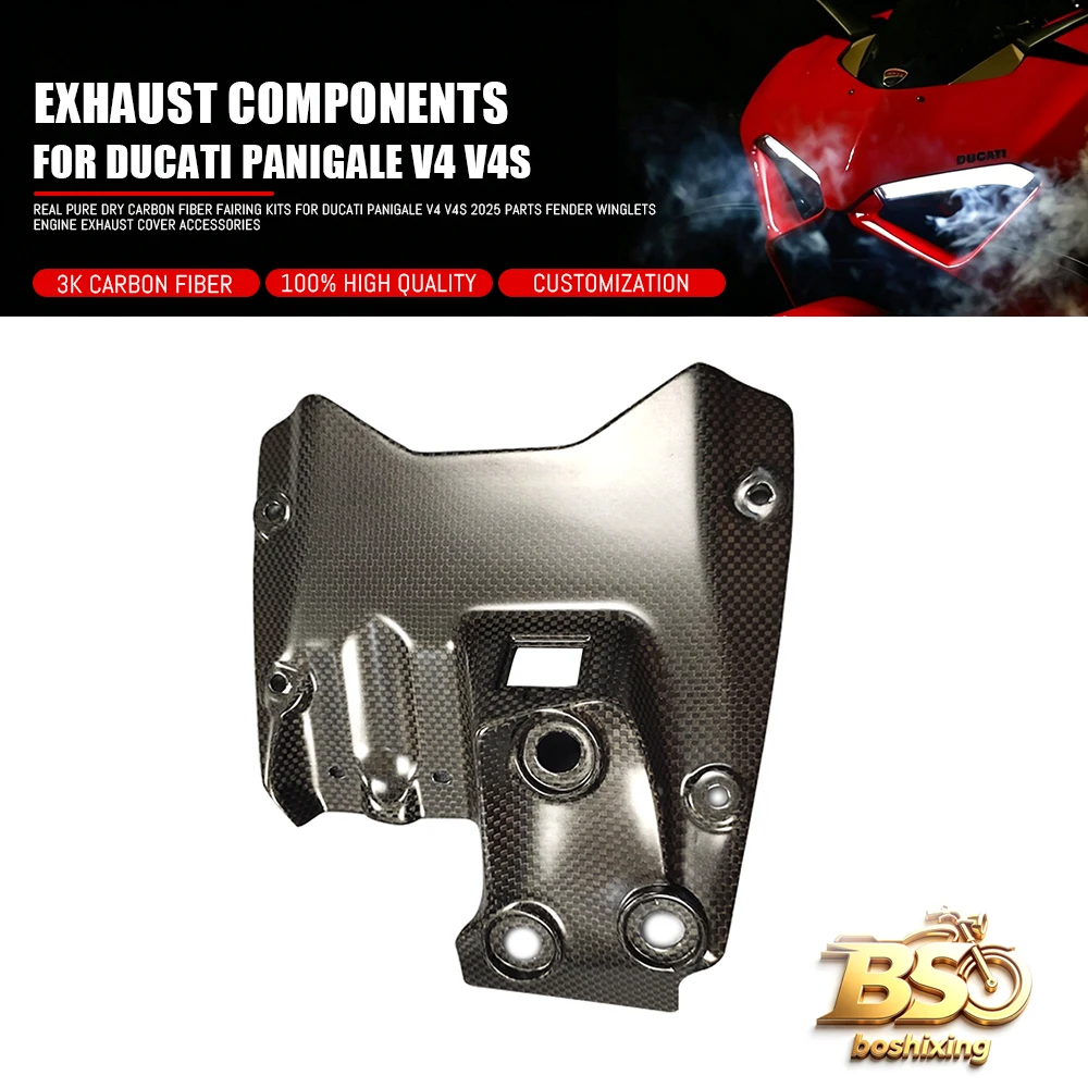 3K Carbon Fiber Exhaust components For Ducati Panigale Streetfighter V4 2018 2019 2020 2021 2022 Side Plate Cover Fairing Cowl