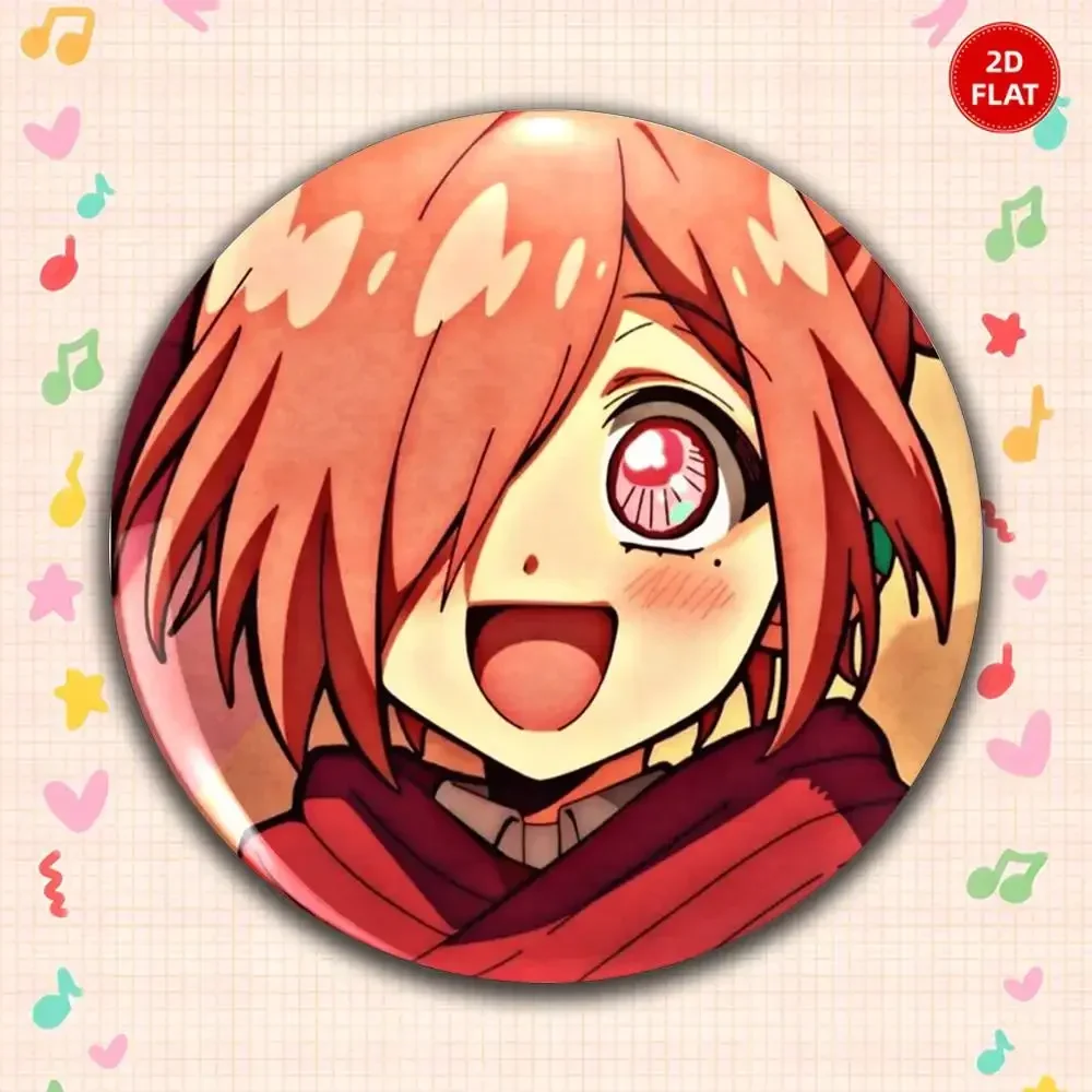 2026 Latest Model 2D FLAT Stylish Ornate Round Anime Plastic Brooch Pin Unisex Lapel Badge Fun Gift  Classmates Classic Style S