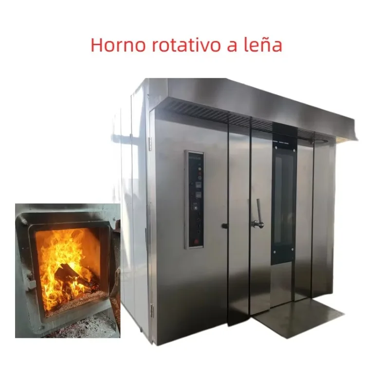 New Industrial Digital 380V Wood Fired Rotary Oven for Bakery Bread Pizza Baking Equipment