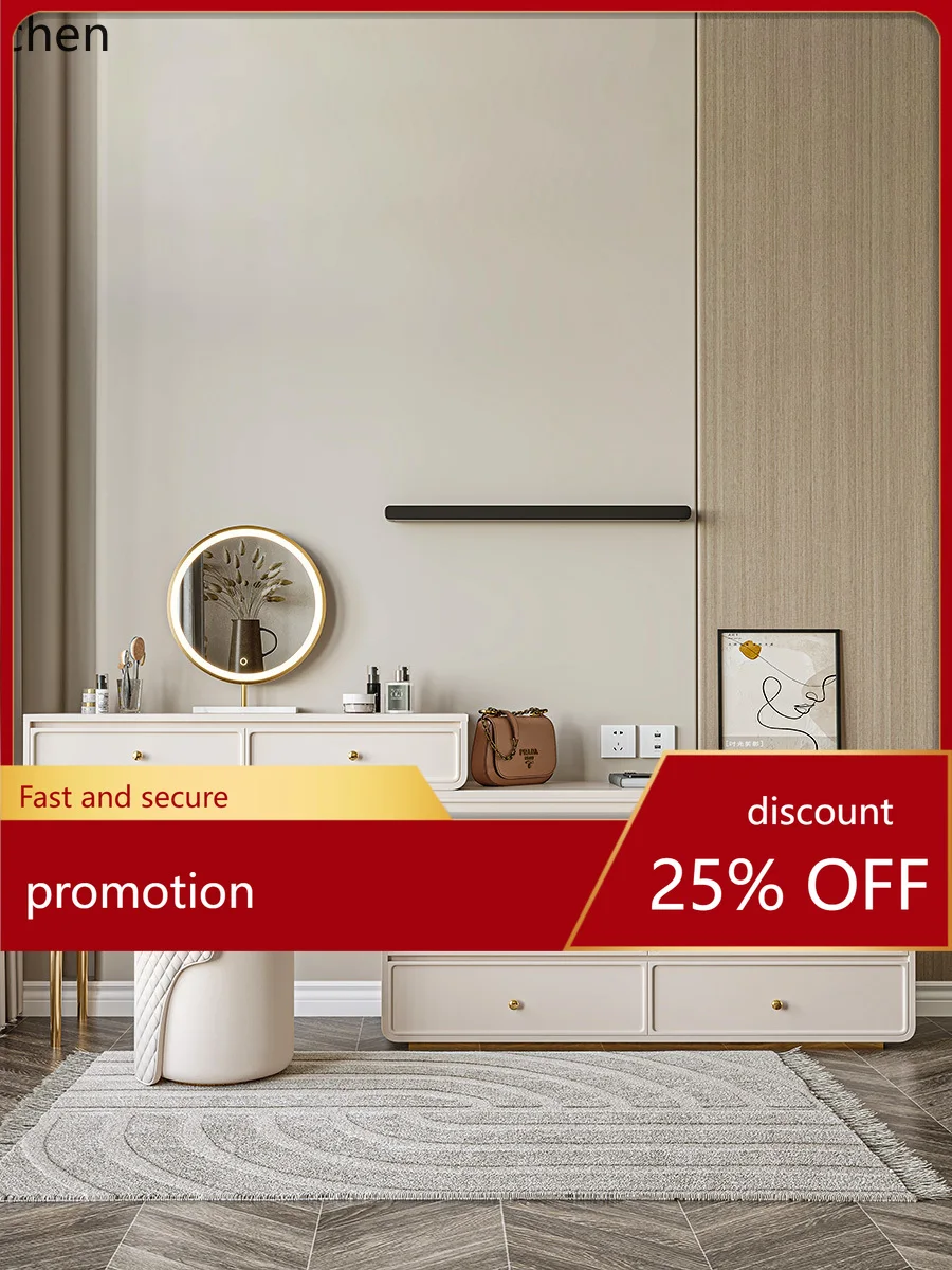 

HT light luxury dresser chest cabinet integrated desk bedroom modern simple bedside cabinet makeup table