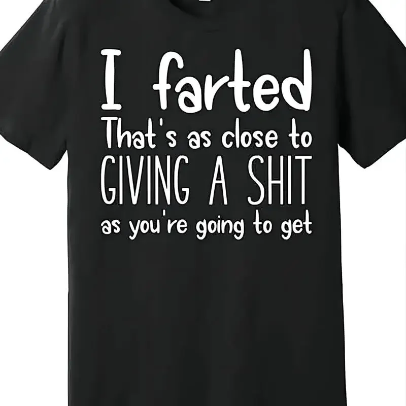 Plus Size I Farted Letter Print Round Neck T Shirt Polyester F ò