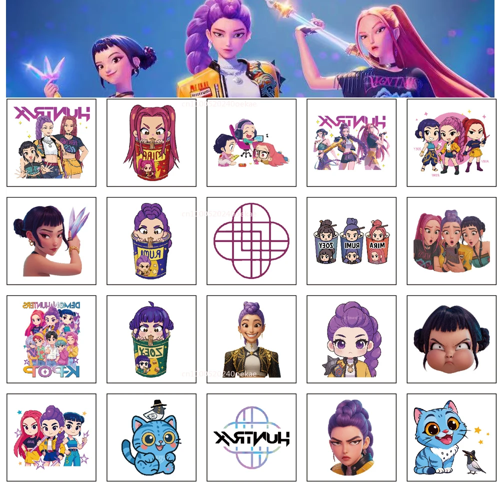 جديد 20 قطعة/المجموعة الكرتون Kpop شيطان الصيادين رومي كانغ المؤقتة الوشم ملصق رومي الوشم ملصق شيطان لهدايا الحفلات