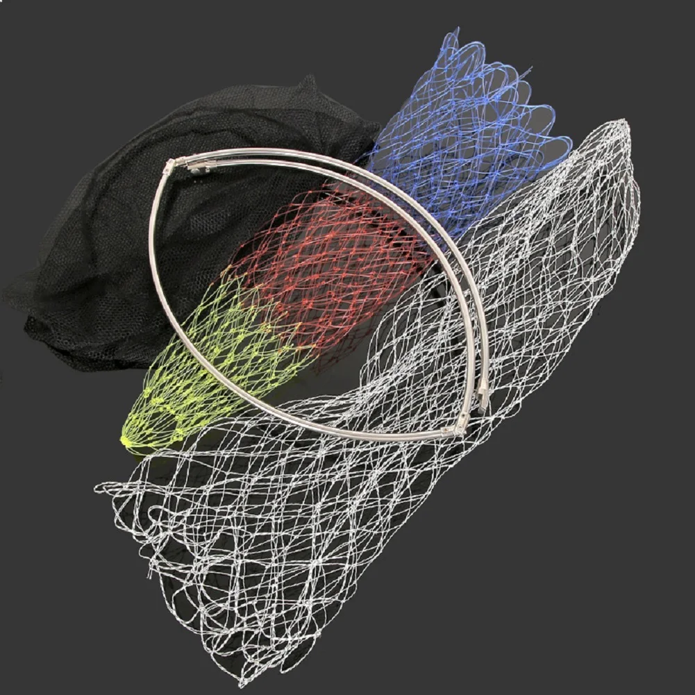 35cm/40cm Fishing Net Replacement Head Stainless Steel Portable Fish Landing Net Accessories for Outdoor Fishing Catching Tool