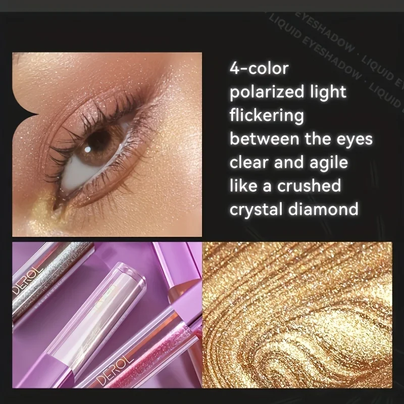 Koreanischer glitzernder flüssiger Lidschattenstift, schimmernder Diamant, glänzender Lidschatten, langlebig, erhellt Highligh-Make-up für Frauen