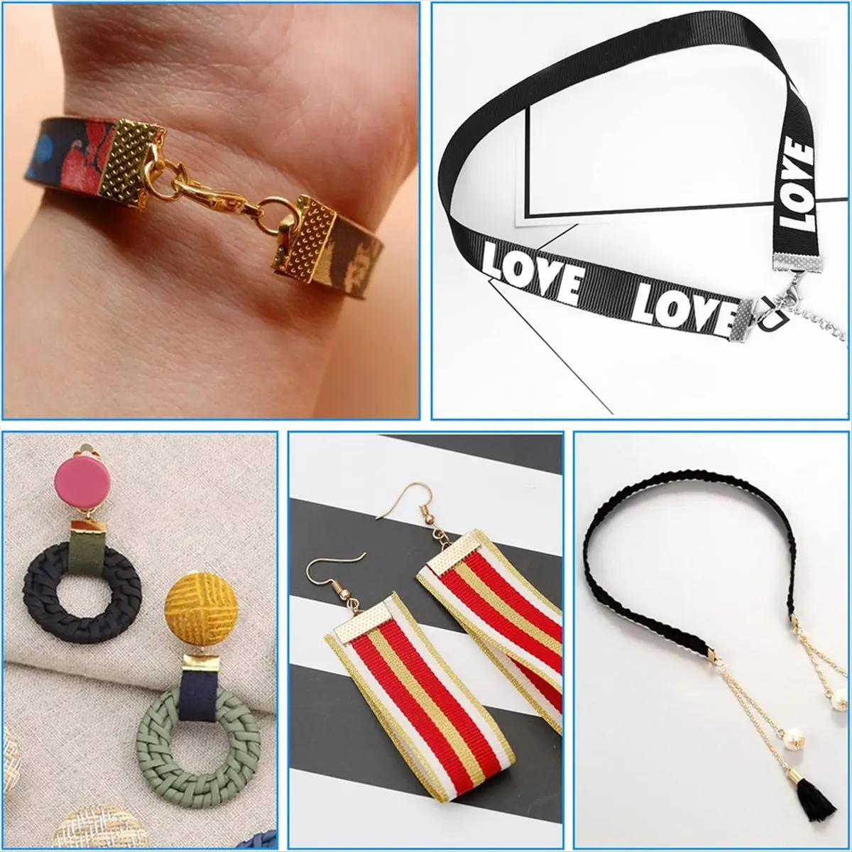 150 Iron Ribbon Ends with Clamps, Fasteners, Crimps - Bracelet, Bookmark, Leather, Suede Ends for Bracelet, Necklace