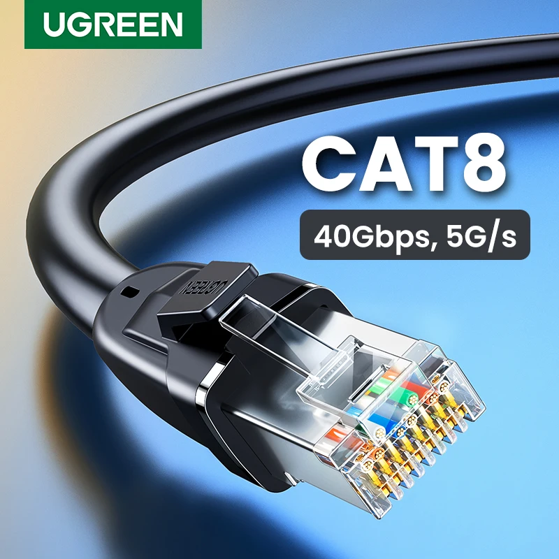 UGREEN CAT8 40Gbps Ethernet Cable PVC Round Cable RJ45 Cord for Router PC Modem 26AWG Internet Fast Speed Cable