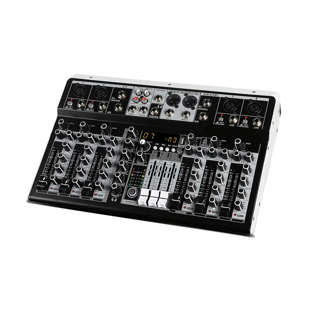 

Professional 8 Channel Sound Audio Console DSP Effector Stage Controller Dj Mixer for Show