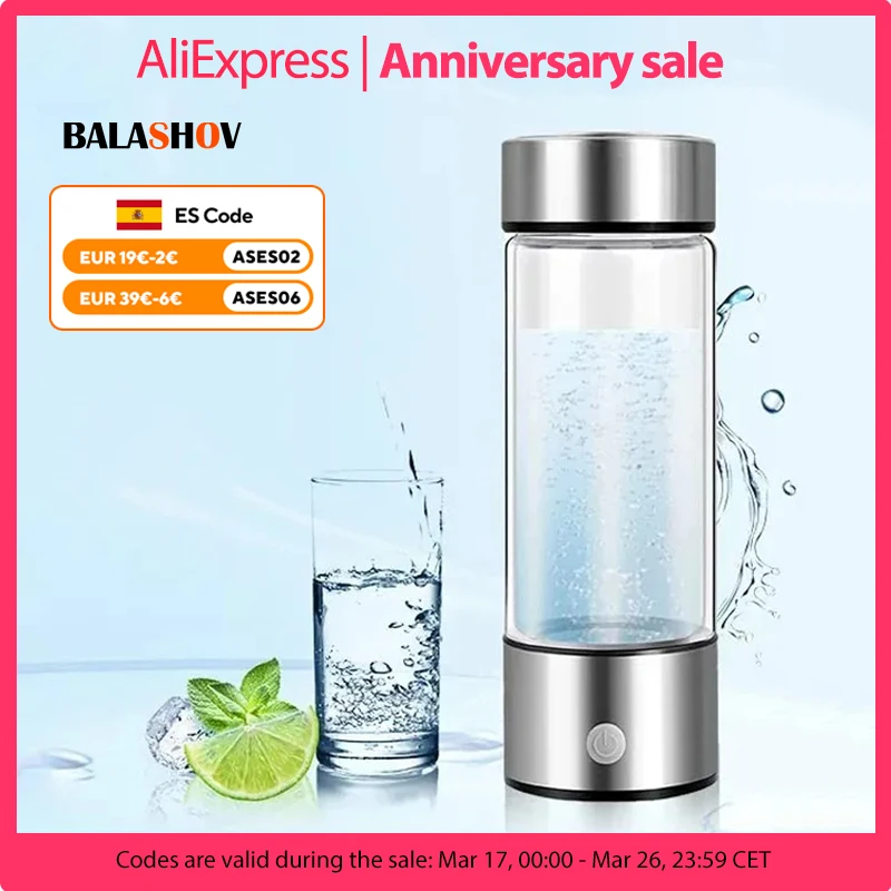 Portable Hydrogen Rich Water Cup Hydrogen Water Generator Alkaline Maker Ionizer Bottle Super Antioxidan Titanium Quality Filter