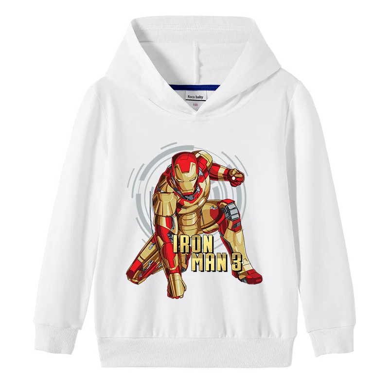 Marvel Iron Man Animowany Nadruk Chłopcy i Dziewczęta Jesień i Zima Kreskówka Długi Rękaw Odzież Sportowa Odzież Dziecięca
