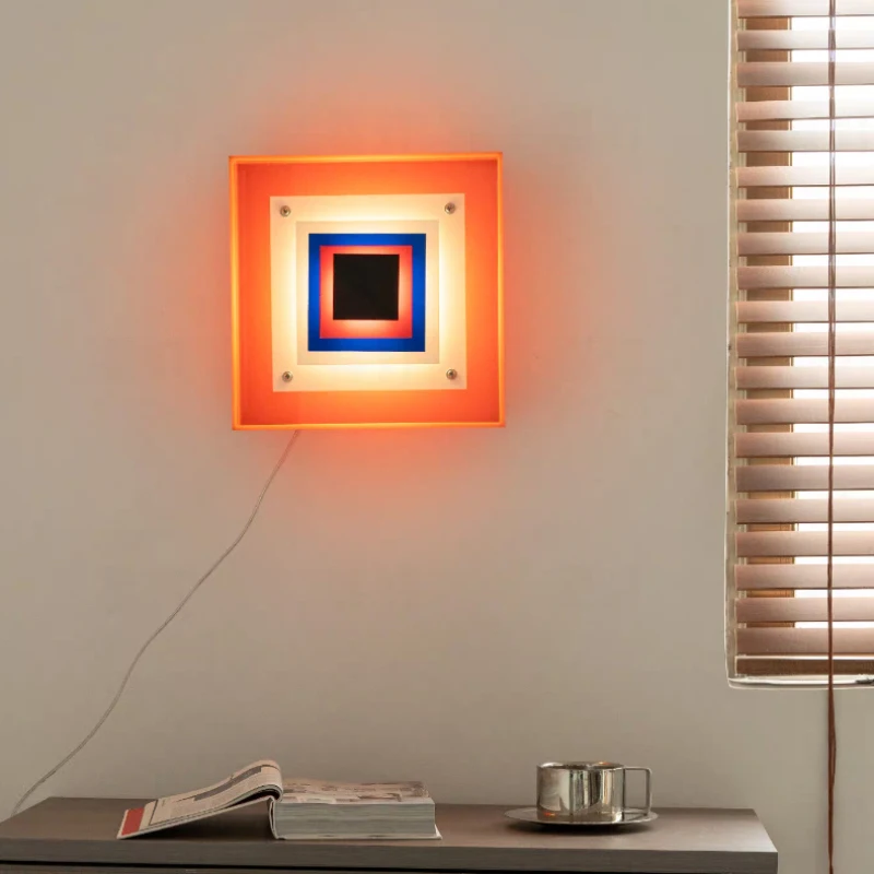Medieval Memphis Vintage Pixel Wall Lamp Colorful Creative Entrance Living Room Bedroom Atmosphere Decorative Lamp