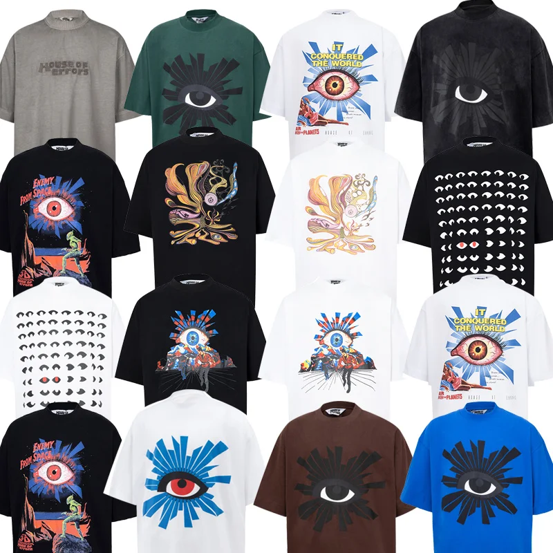 

House of Errors Truth Eye ape Loose oulder High Street ort Sve f Sve T-irt Cotton Youth Faion Summer Top