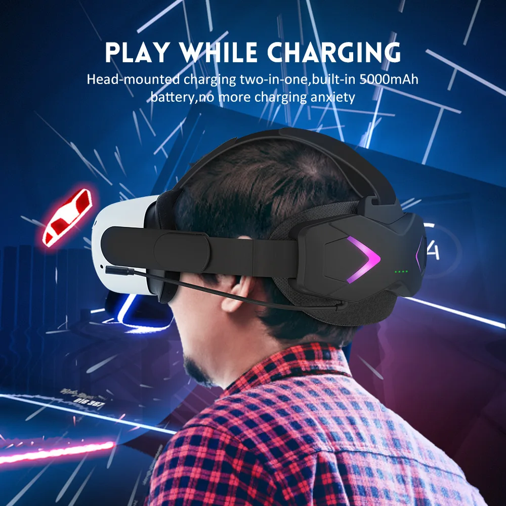 

Gaming Mobile Power Bank Adjustable Headband Without Pressing Face Vr Charging Headband
