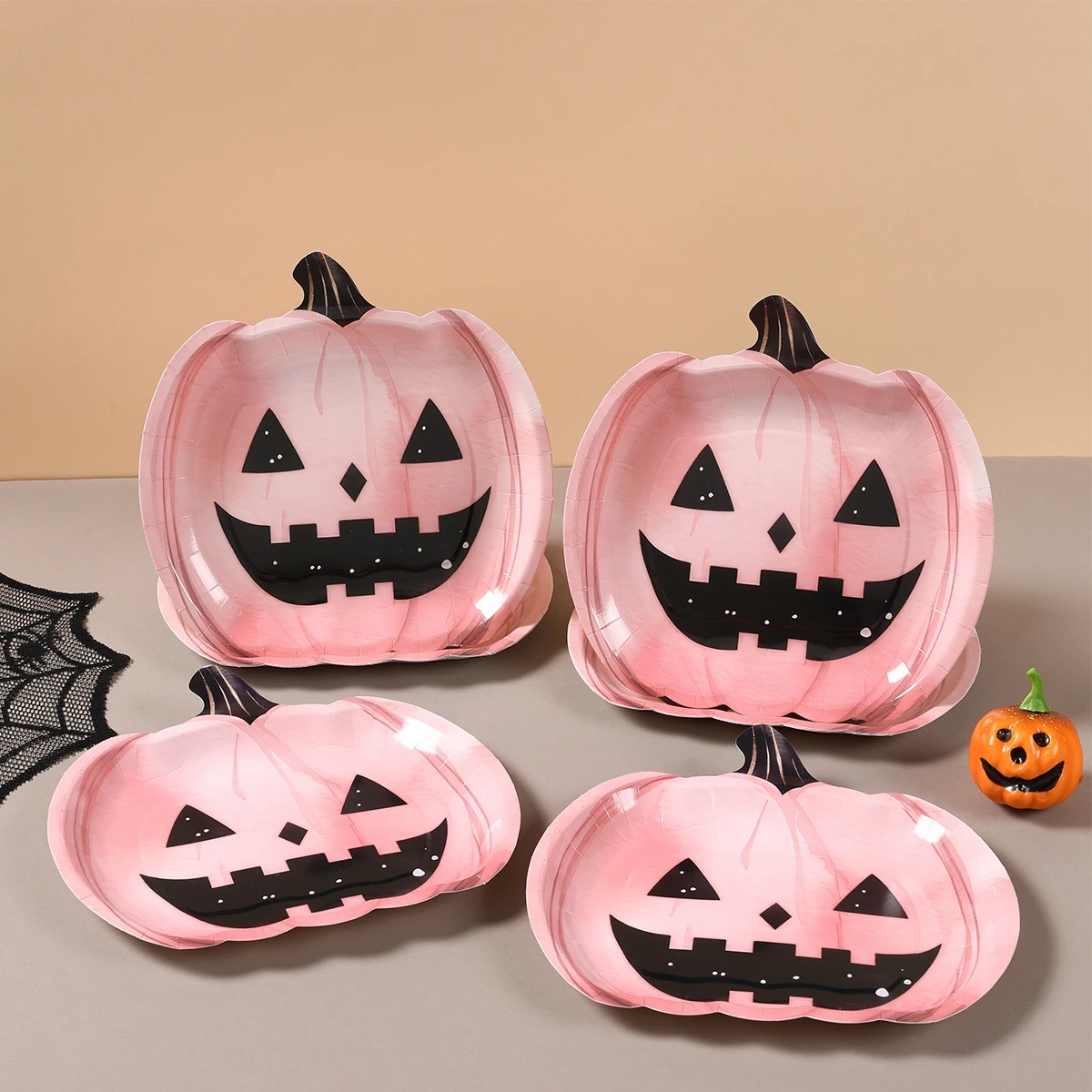 Halloween Pumpkin Paper Plates Happy Halloween Decoration Pumpkin Paper Plates for Home Trick or Treat Halloween Party Supplies