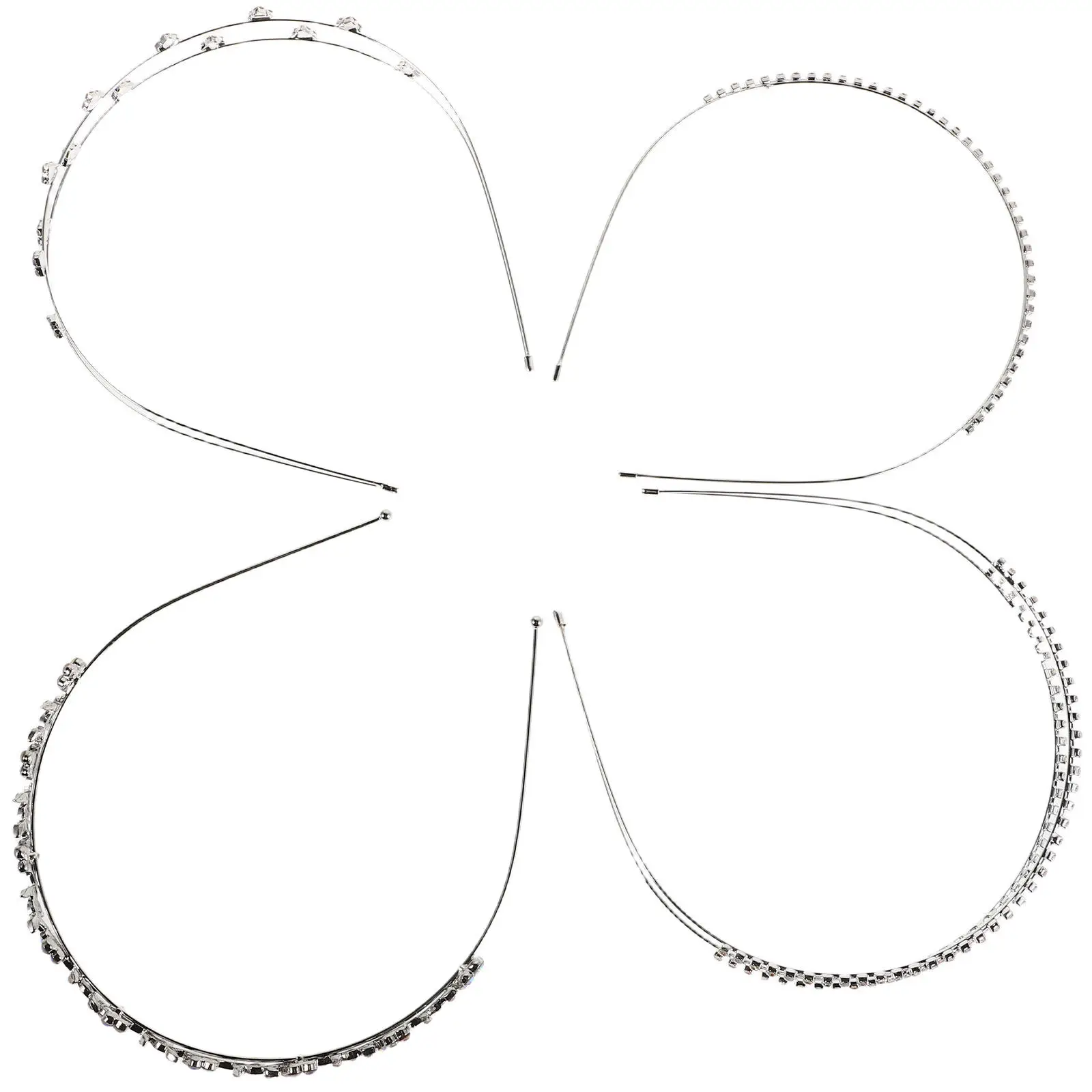 

4 шт. свадебных повязок на голову со стразами, элегантные свадебные аксессуары для волос, изысканные декоративные повязки для невесты на торжественные мероприятия