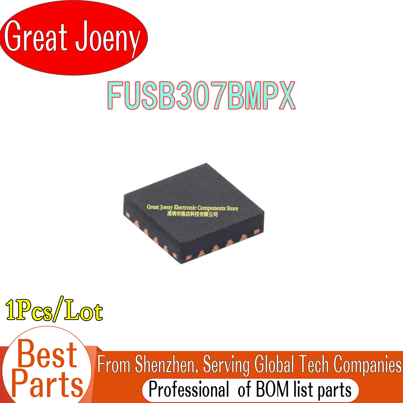 100% New Original FUSB307BMPX FUSB307B IC Chipset WQFN-16