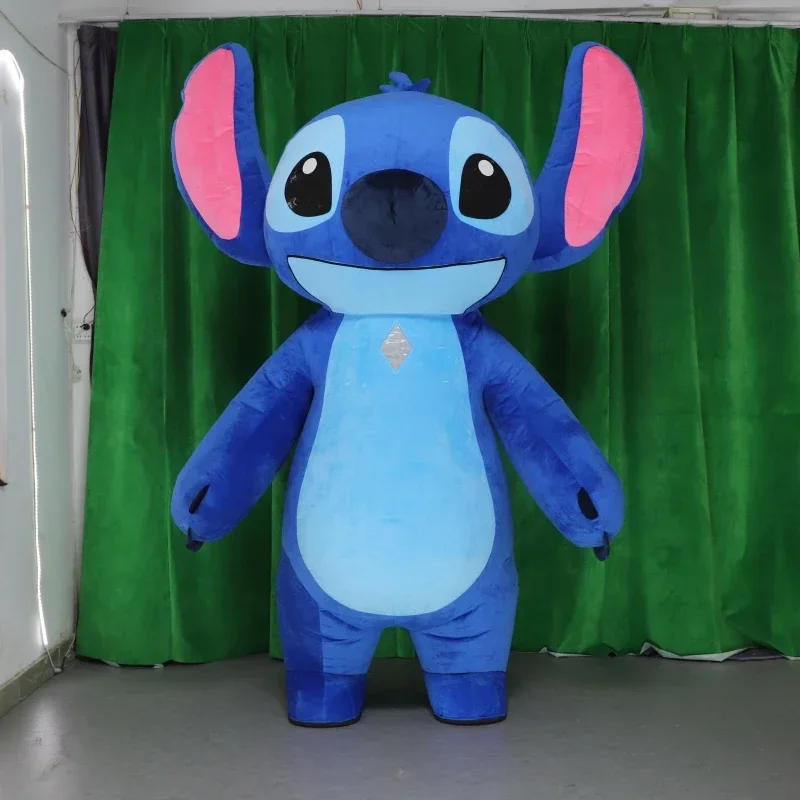 MINISO Disney High Quality Blue Lilo & Stitch Inflatable Costume Street Mickey Mouse Mascot Costume Cosplay Inflatable Garment