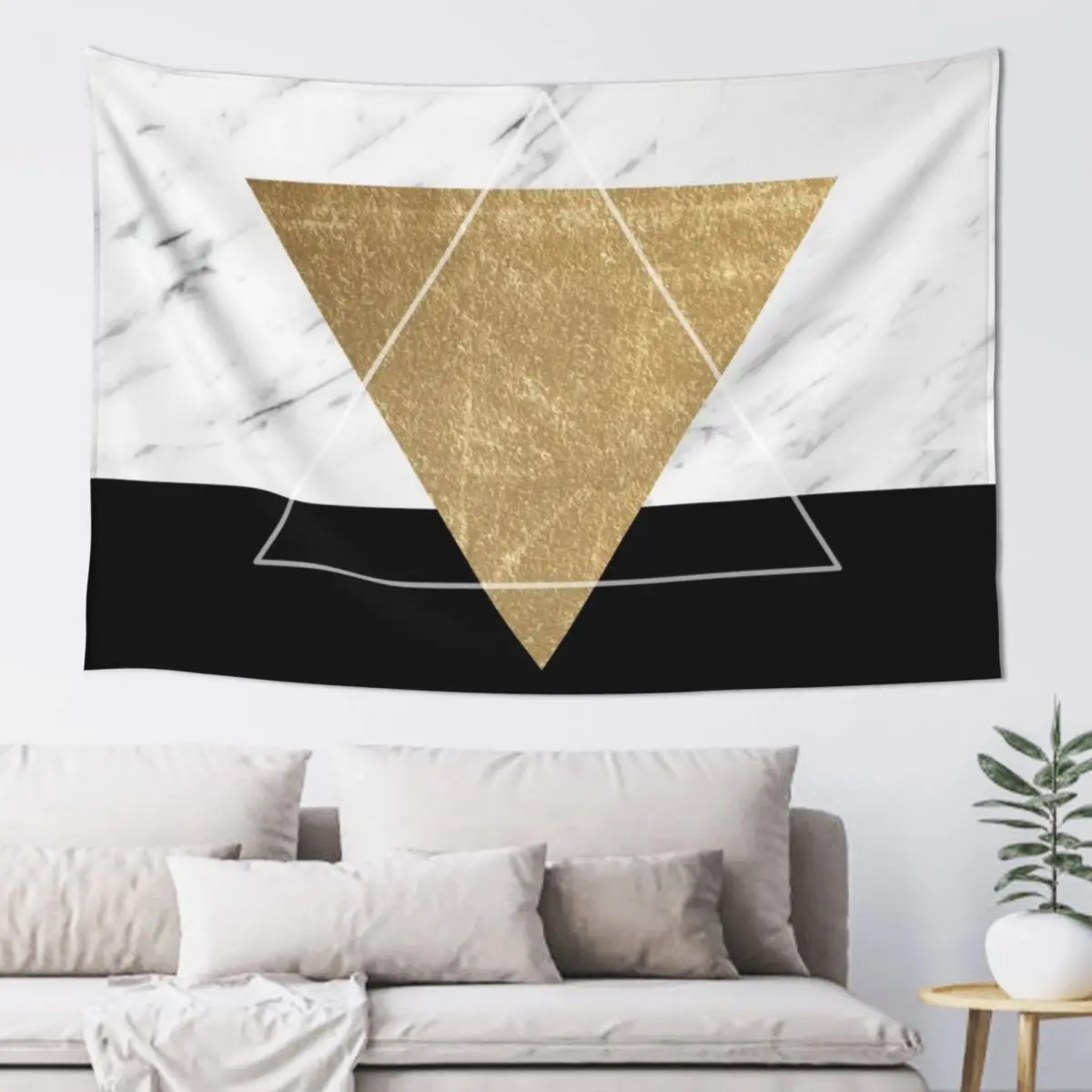 

Golden marble deco geometric Tapestry Room Decorating Aesthetic Art Mural Tapestry