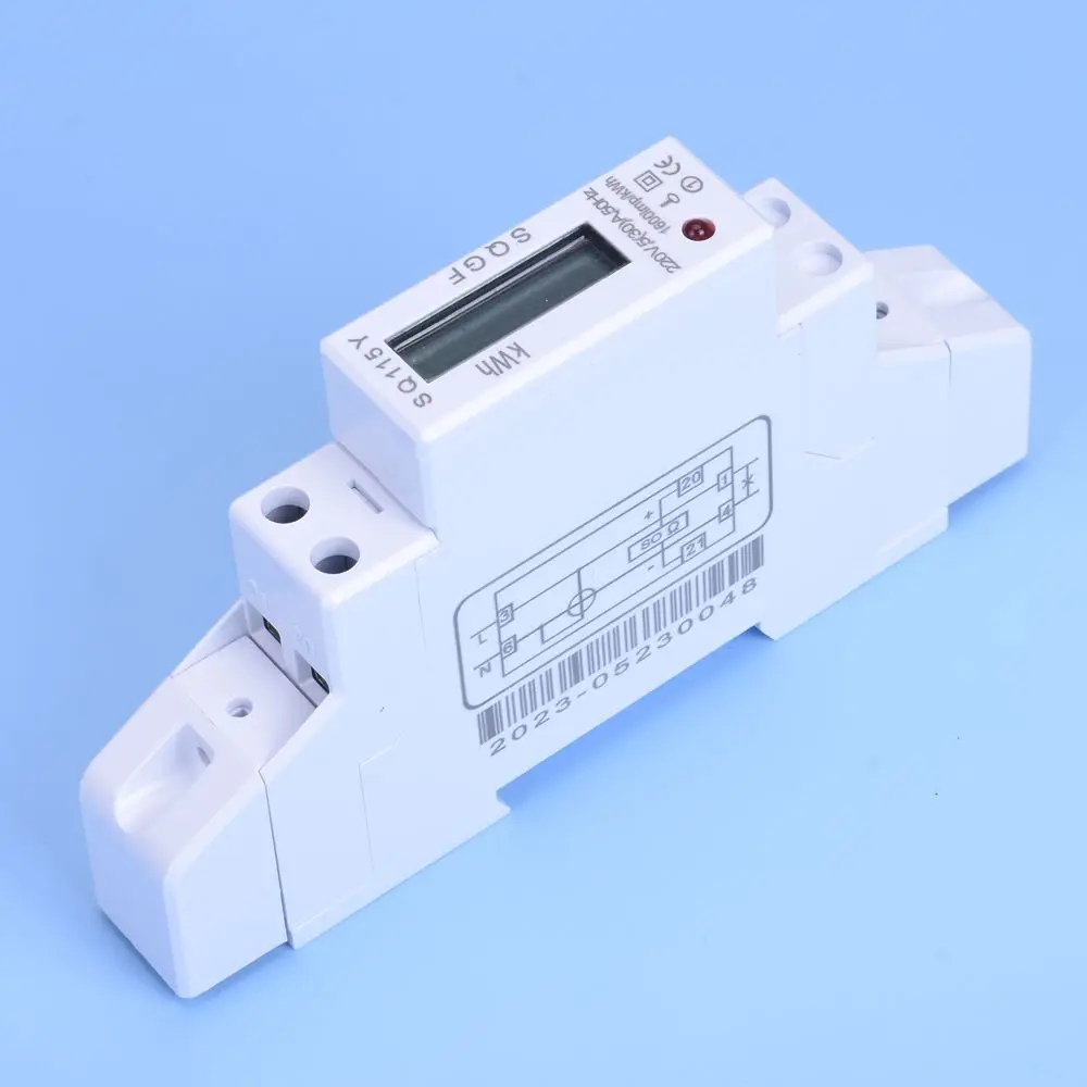 التيار المتناوب 220 فولت 30A 50 هرتز مرحلة واحدة Din السكك الحديدية LCD شاشة ديجيتال استهلاك الطاقة الكهرباء واط متر Wattmeter كيلوواط ساعة