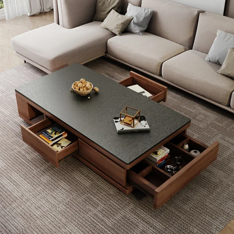 Latest Design High Quality Coffee Tables Tv Stand With Metal Doors And Open Storage