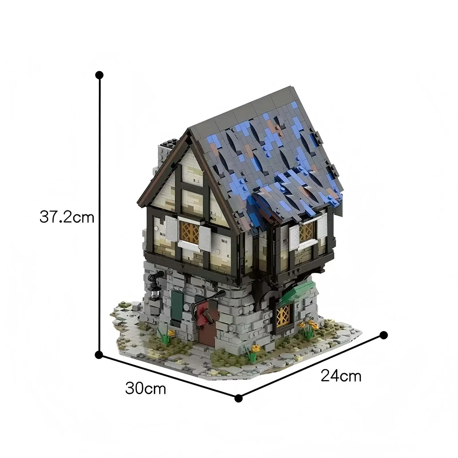 MOC-serie de arquitectura Medieval, tienda de herrero, modelo de bloques de construcción, juguetes de montaje para niños, colección para adultos, adorno de regalo de cumpleaños