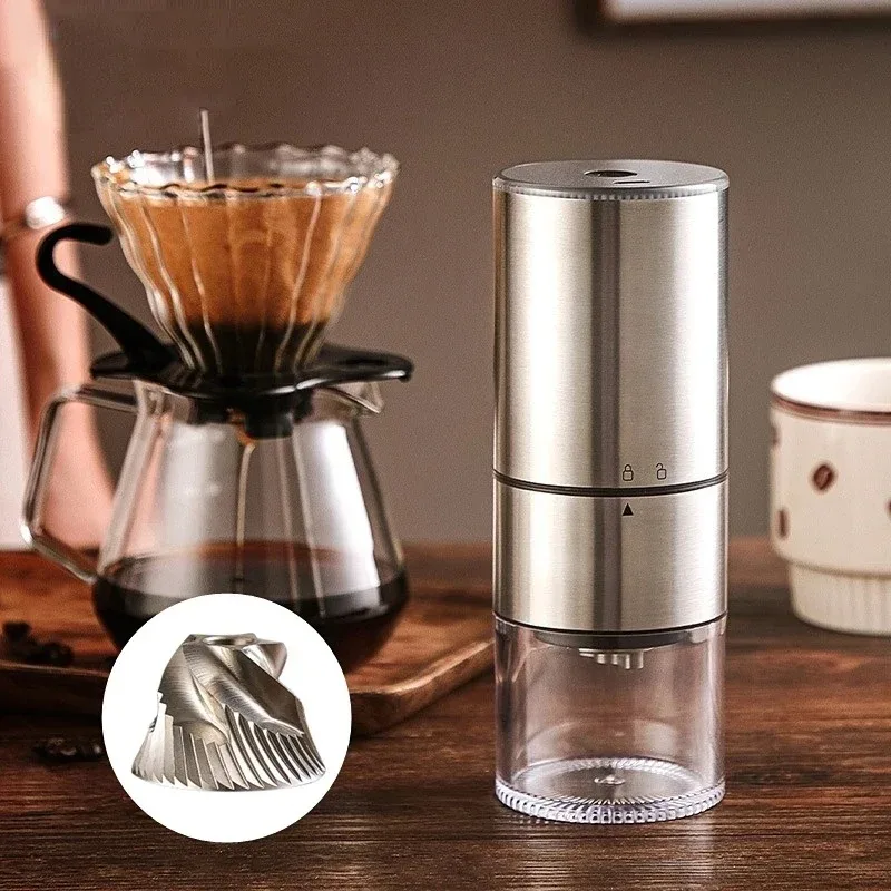 New Upgrade Portable Electric Coffee Grinder -C USB Charge CNC Stainless Steel Grinding Core Coffee Beans Grinder