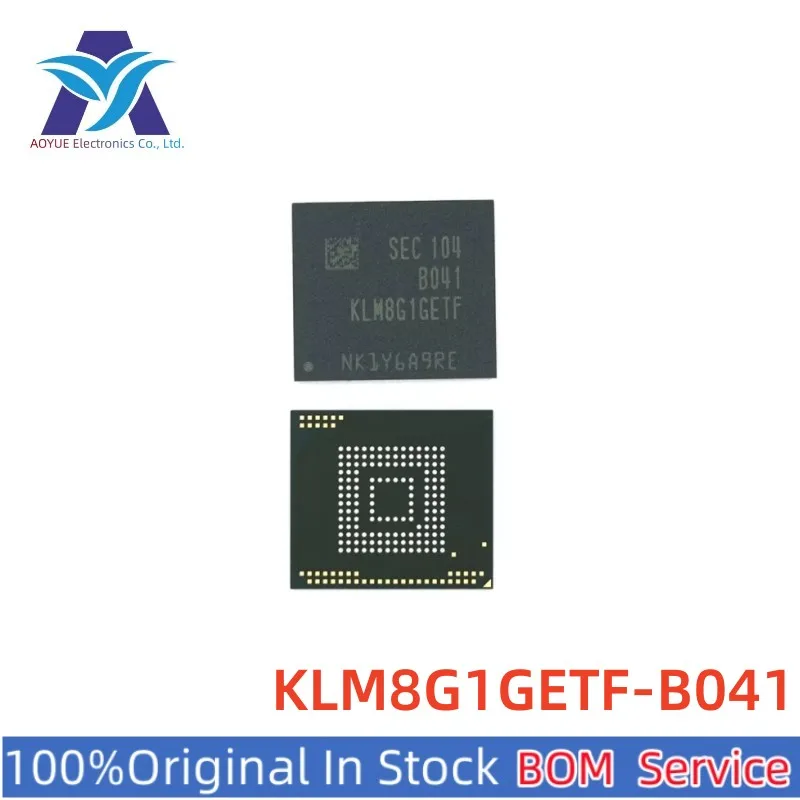 New Original Stock KLM8G1GETF-B041 KLM8G1GETF Memorizer BGA153 1.8V/3.3V MLC Memory chip EMMC NAND Flash Serial 64G-bit 64Gx1