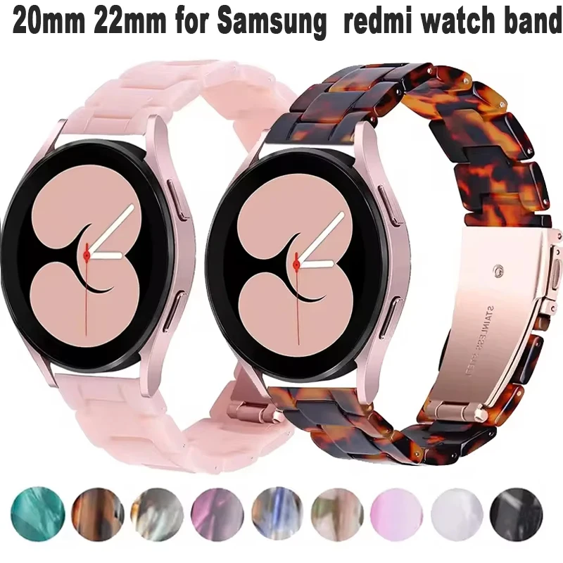 20mm 22mm Resin Watch Strap for Samsung Galaxy 4 5 6 46mm Gear S3 Band Strap Correa Stainless Steel Buckle Huawei Gt 4 Watchband