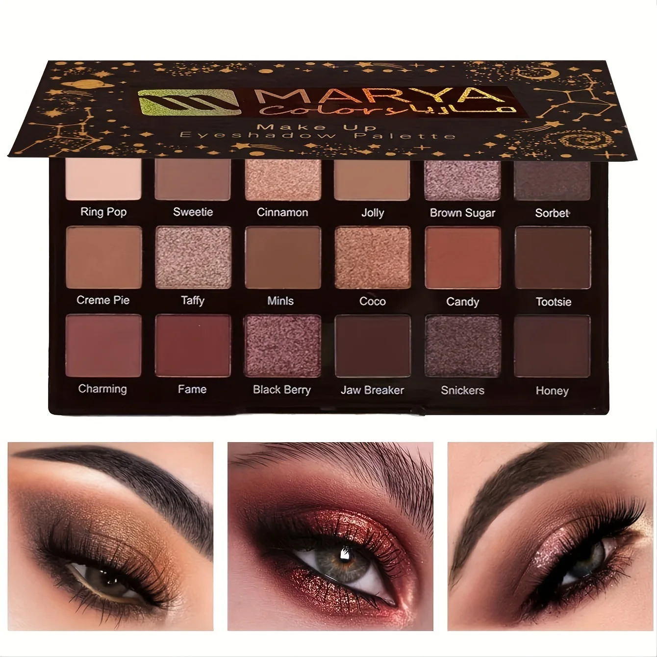 18 Earth Tone Eyeshadow Palette Matte Pearlescent Brightening Multi-Color Makeup Mist - Matte Finish Multi-Color Eyeshadow Tray