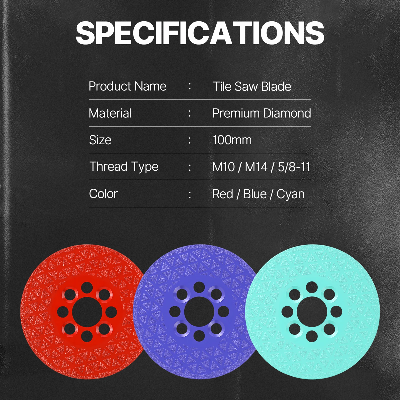 Angle Grinder Cutter Wheel Double Sided Saw Blade M14 Vacuum Brazed Diamond Grinding Disc For Quartz Marble Granite Ceramic Tile