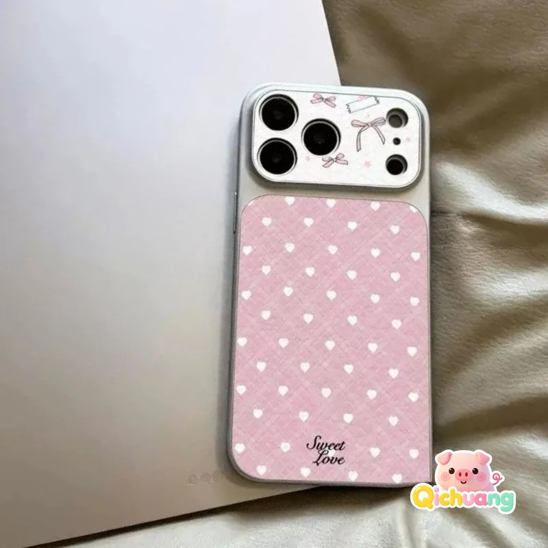 Чехол с мультяшным бантом и сердечком для OPPO F31 F29 F27 F25 F23 F21 F19 F19S F11 Find X9 X8 X8S X7 X6 X5 Pro Plus из искусственной кожи.