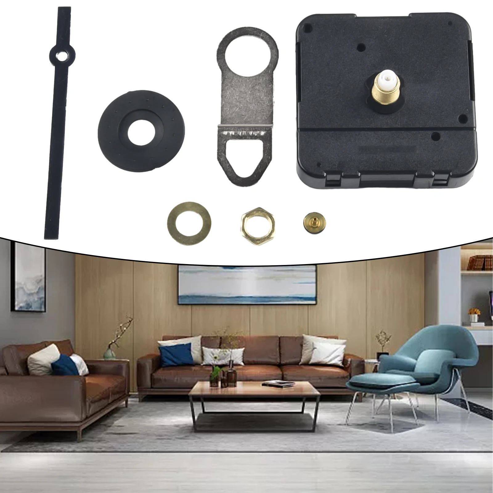 آلية حركة ساعة حائط كوارتز ، إكسسوارات لون أسود ، جديد ، 55x55x16mm #1