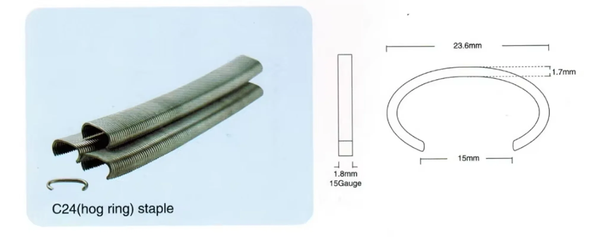 1000pcs/lot C24 hog ring staples for air hog ring stapler pneumatic stapler nailer