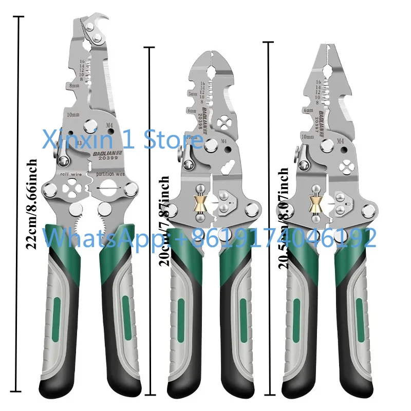 Multi Functional Wire Stripper Foldable Electrician Specific Wire Cutting Pliers Crimper Cable Cutter Adjustable Wire Stripper