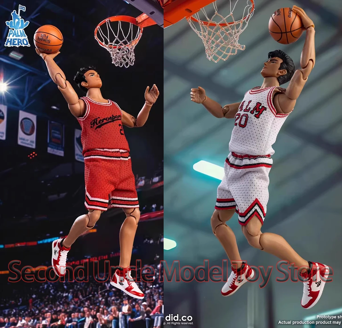 

DID SF80006 1/12 Palm Hero Basketball Sports Figurine Collection Red White Jersey Cloth Movable Delicate 6" Full Set Soldier