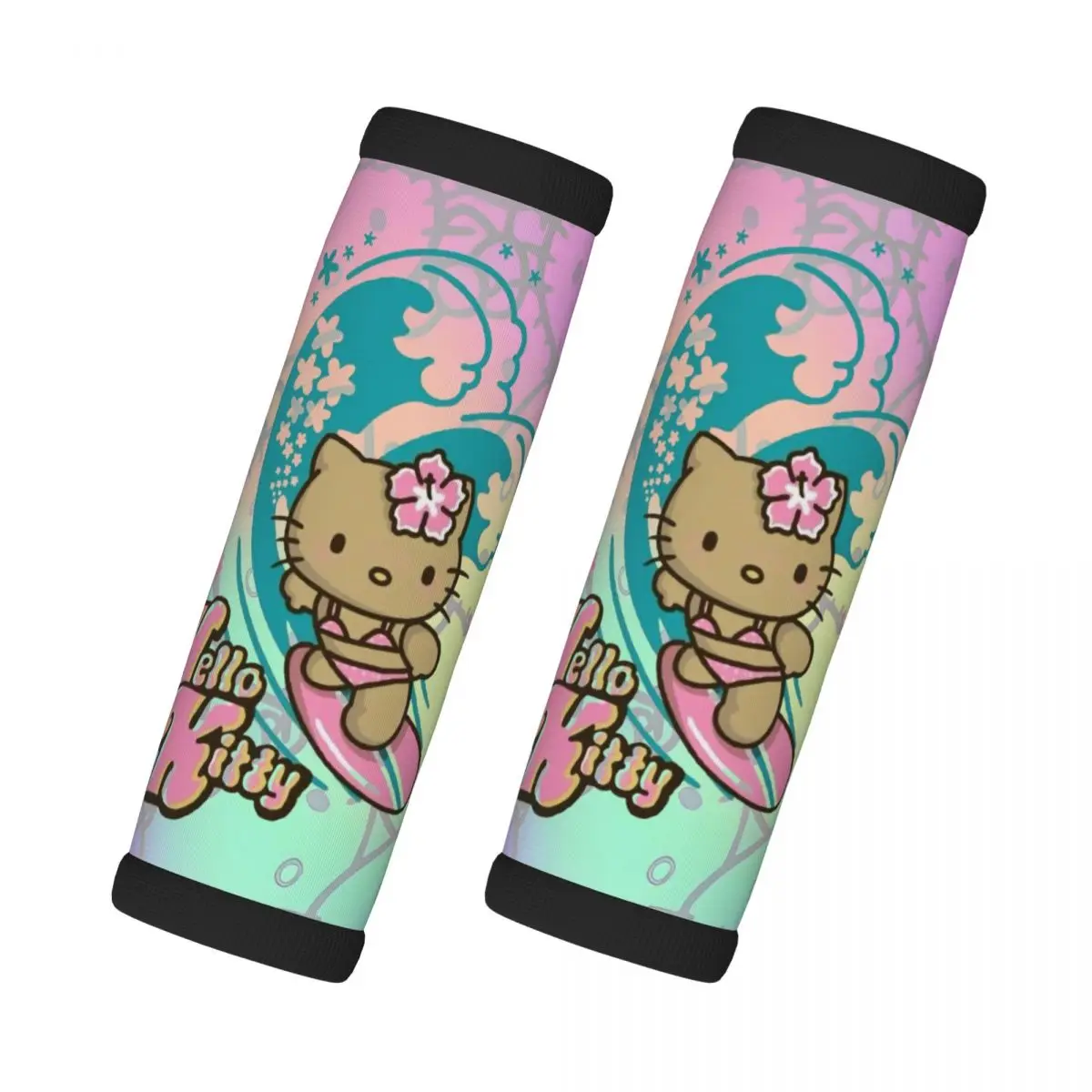 

Изготовленный на заказ Hello Kitty скейтбординг, 2 шт., ручка для багажа, мягкая ручка, чехол для ручки, неопреновый идентификатор чемодана, путешествия