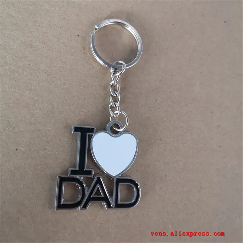 

sublimation metal dad blank keychains key ring for Father's Day hot transfer blank diy materials 15pcs/lot