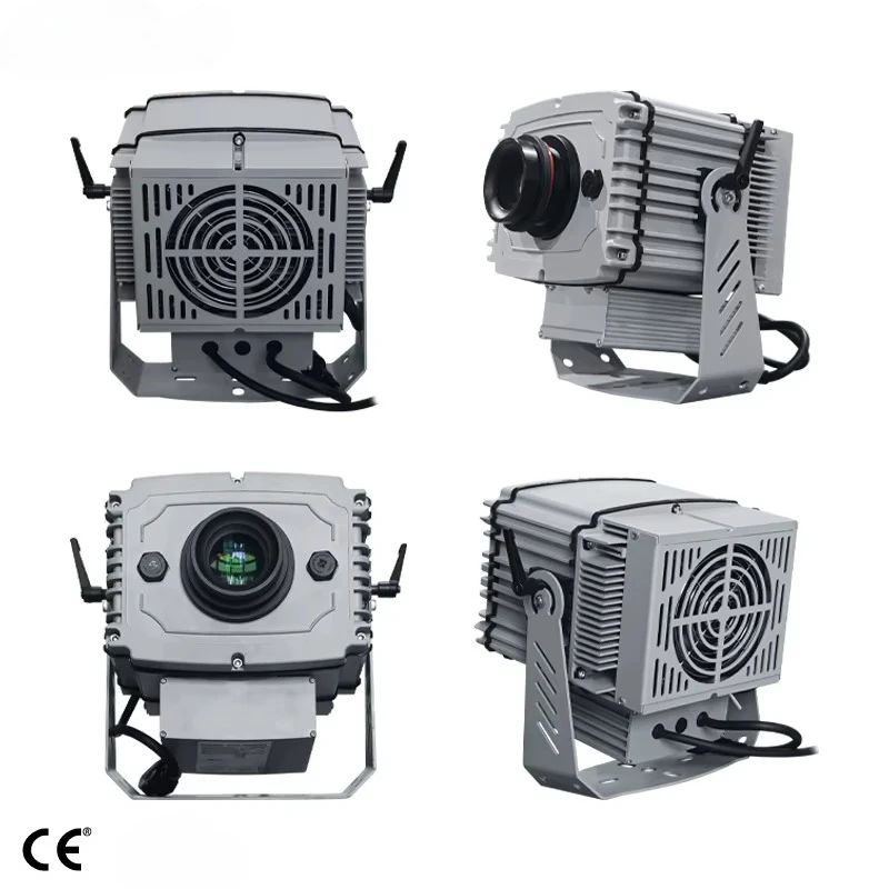 300W IP66 Waterproof LED Logo Projector Customized Rotating Gobo Light Wall Projection Light for Commercial Outdoor Advertising